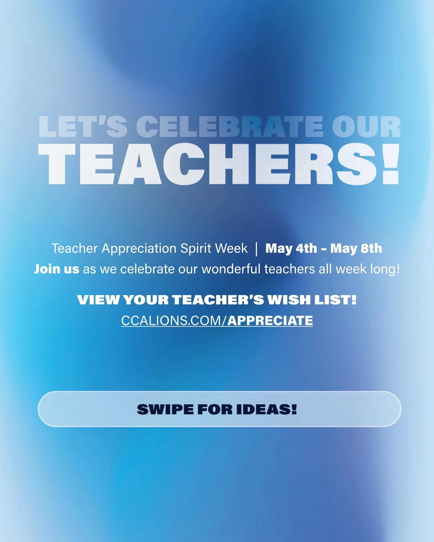 Celebrating the heart of our school all week long 🤍

Join us for Teacher Appreciation Spirit Week, May 4th&ndash;8th, as we honor the incredible teachers who pour so much into our students every day.

Swipe for simple ways to show your gratitude + d