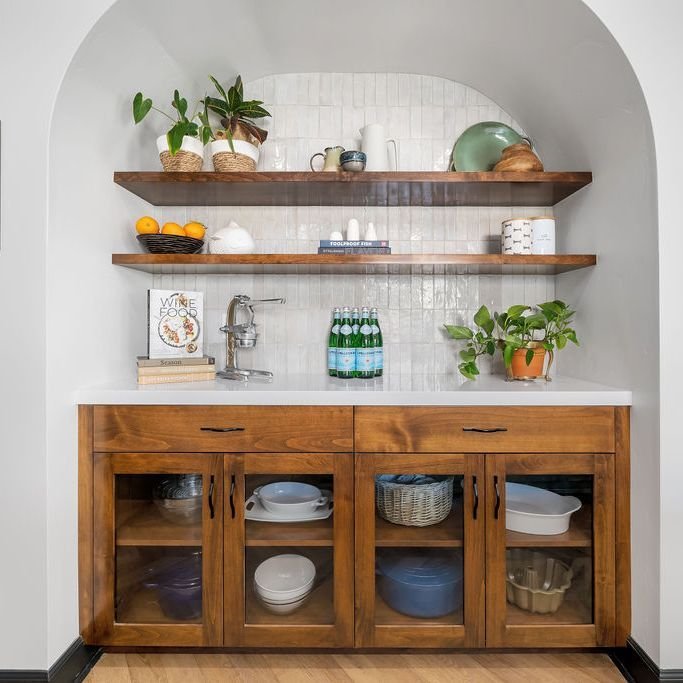 One of our favorite kitchen shelving nooks.