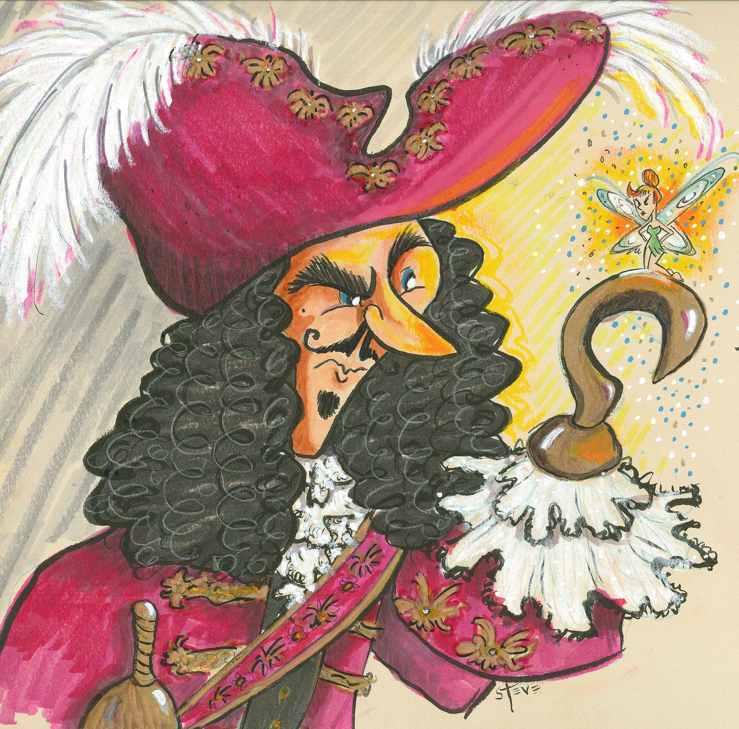  Hook, markers and colored pencils  