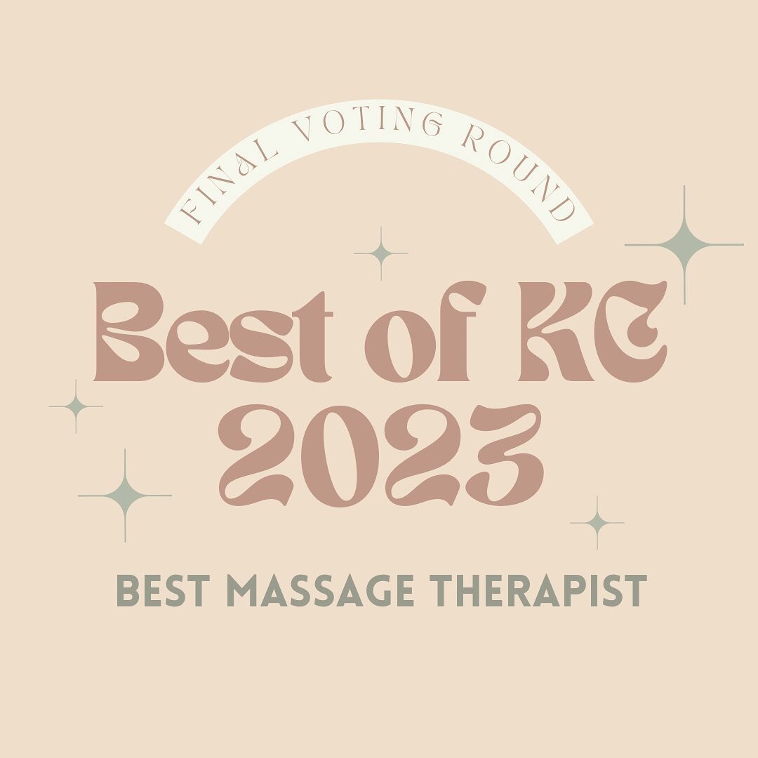 Thanks to your nominations, I made it to the final voting round for Best Massage Therapist in KC 2023! I need your votes to help me win 🙌🏻 thank you for taking a moment to show your love and support! While you&rsquo;re at it, please vote for your o