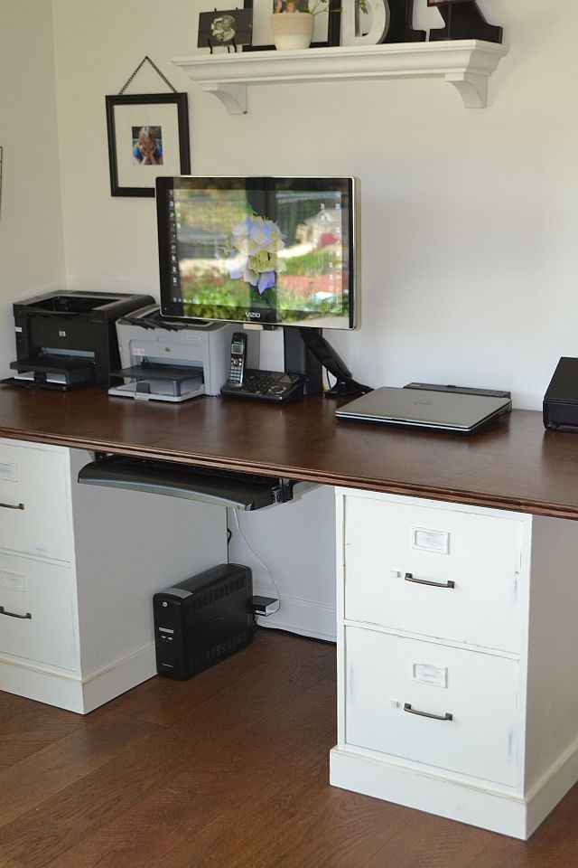 Diy Desk From Filing Cabinets, Diy Office Desk With File Cabinets