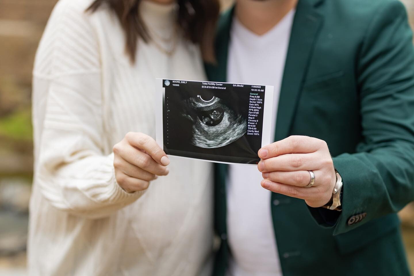 After 1,115 days, an infertility diagnosis, 5 IUIs (Intrauterine Insemination), 1 miscarriage on Memorial Day 2021, countless trips to Tulsa Fertility Center, 2 rounds of IVF with ICSI, 2 healthy embryos, and one frozen embryo transfer.... ⁣
⁣
We are