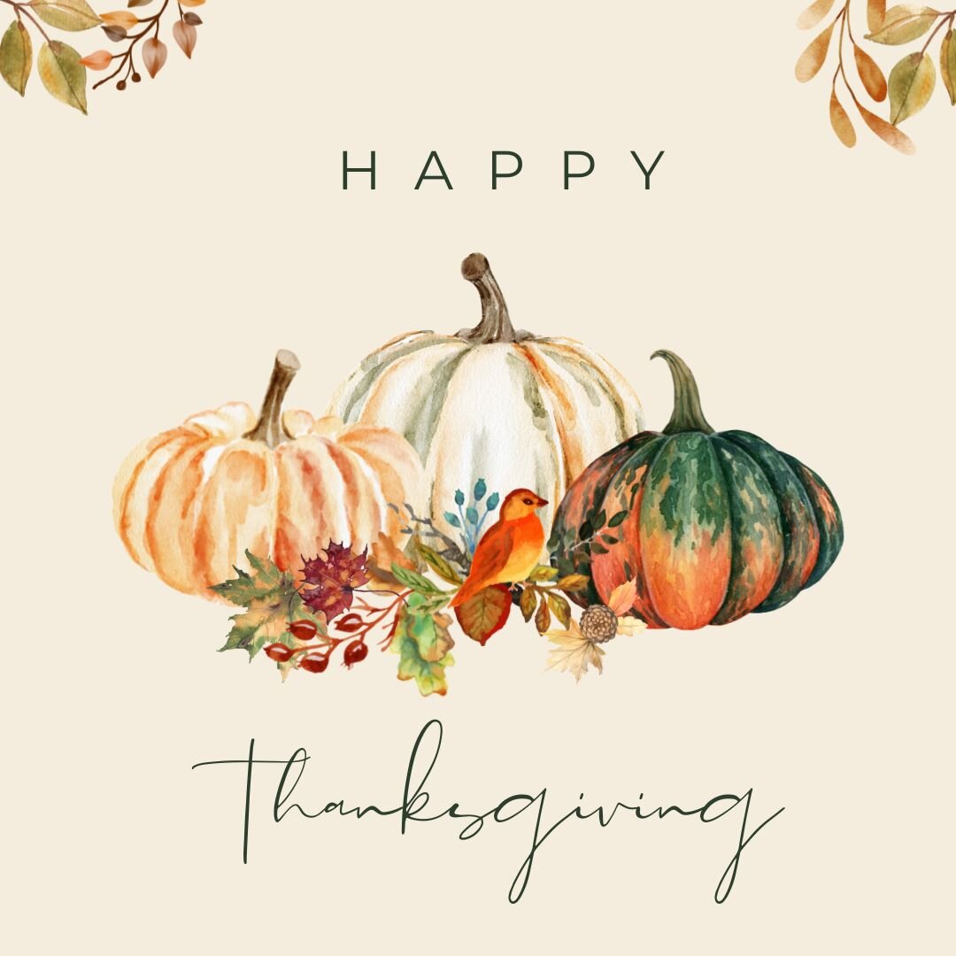 We wish you a wonderful Thanksgiving today.
We hope that you have a moment to reflect on all the good in your life, and are filled with gratitude.
-The Staff at Dragonfly Counseling