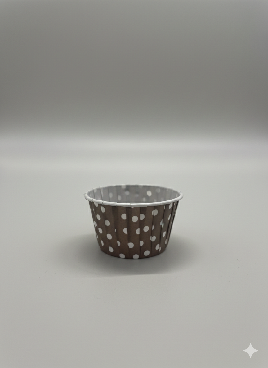 25 Caissettes à Cupcakes Marron à Pois Blancs - Moules à Muffins en Papier - Bleekcup’s