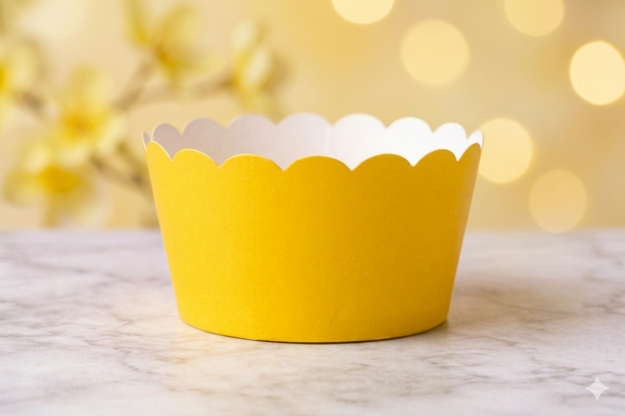 Caissettes à Cupcakes Jaune Soleil - Moules à Muffins en Papier Uni - Bleekcup’s