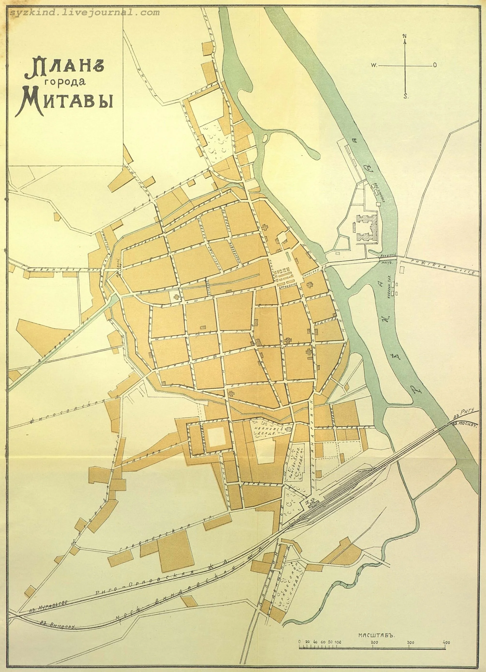 Plan of the city of Mitau (Jelgava) (early 20th century)