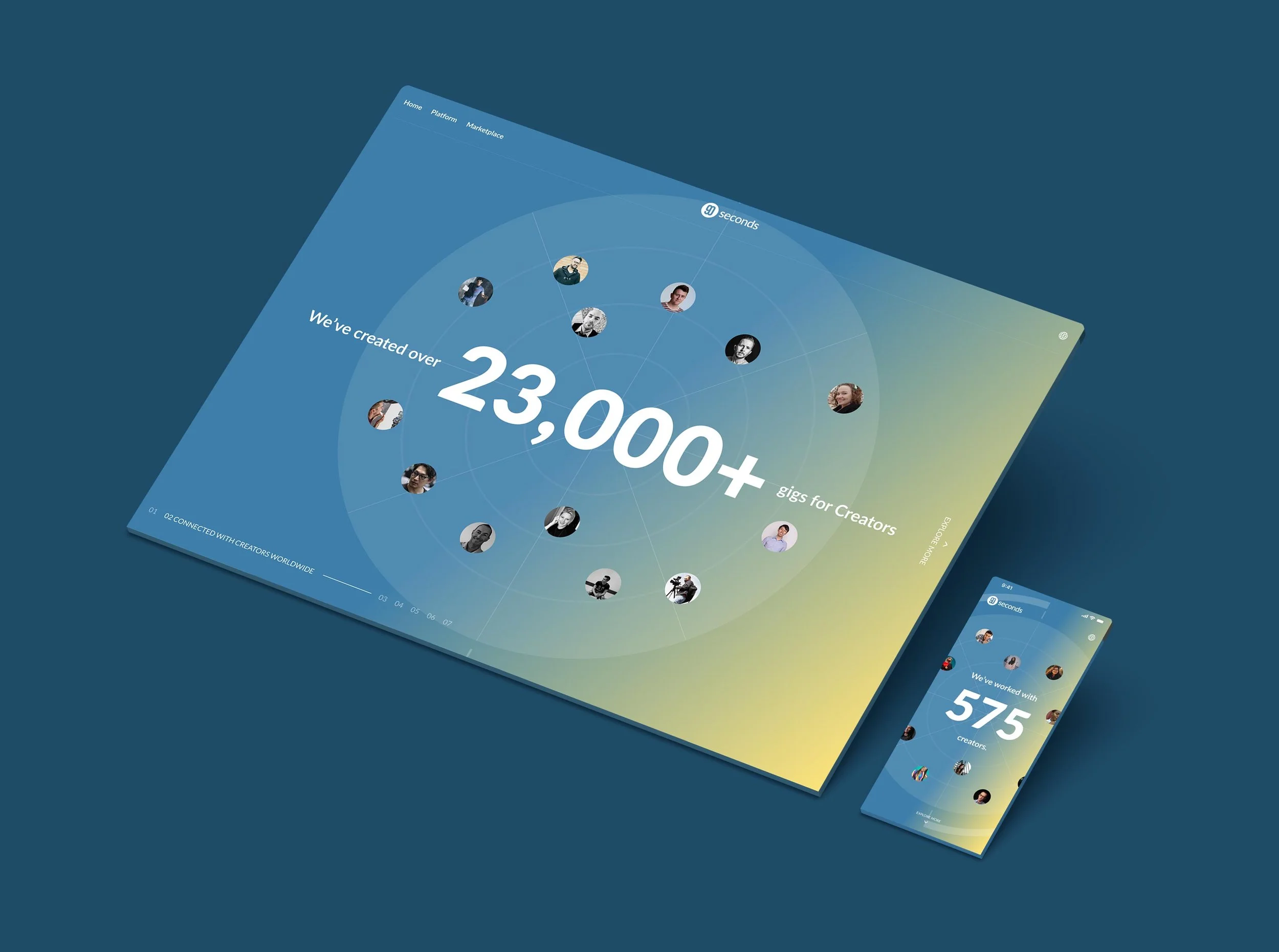 Landing page sections are designed to highlight campaign metrics, showcase brand elements and feature video across desktop and mobile.