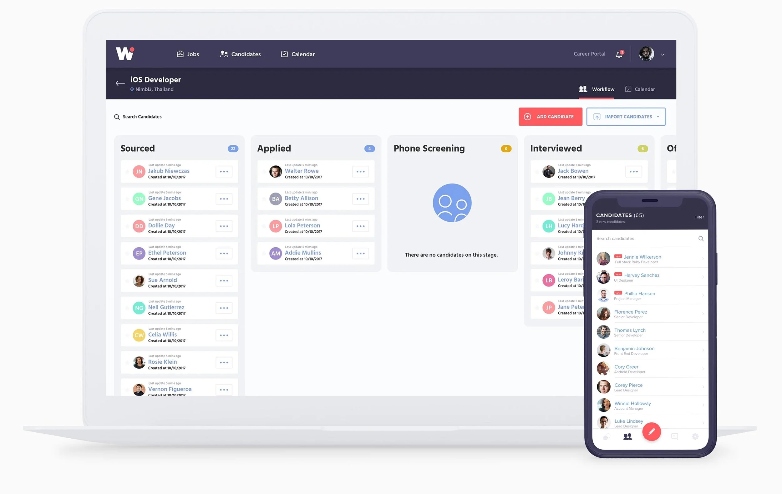 We used a kanban-inspired structure with clear visual hierarchy, reducing cognitive load and making stage transitions predictable.