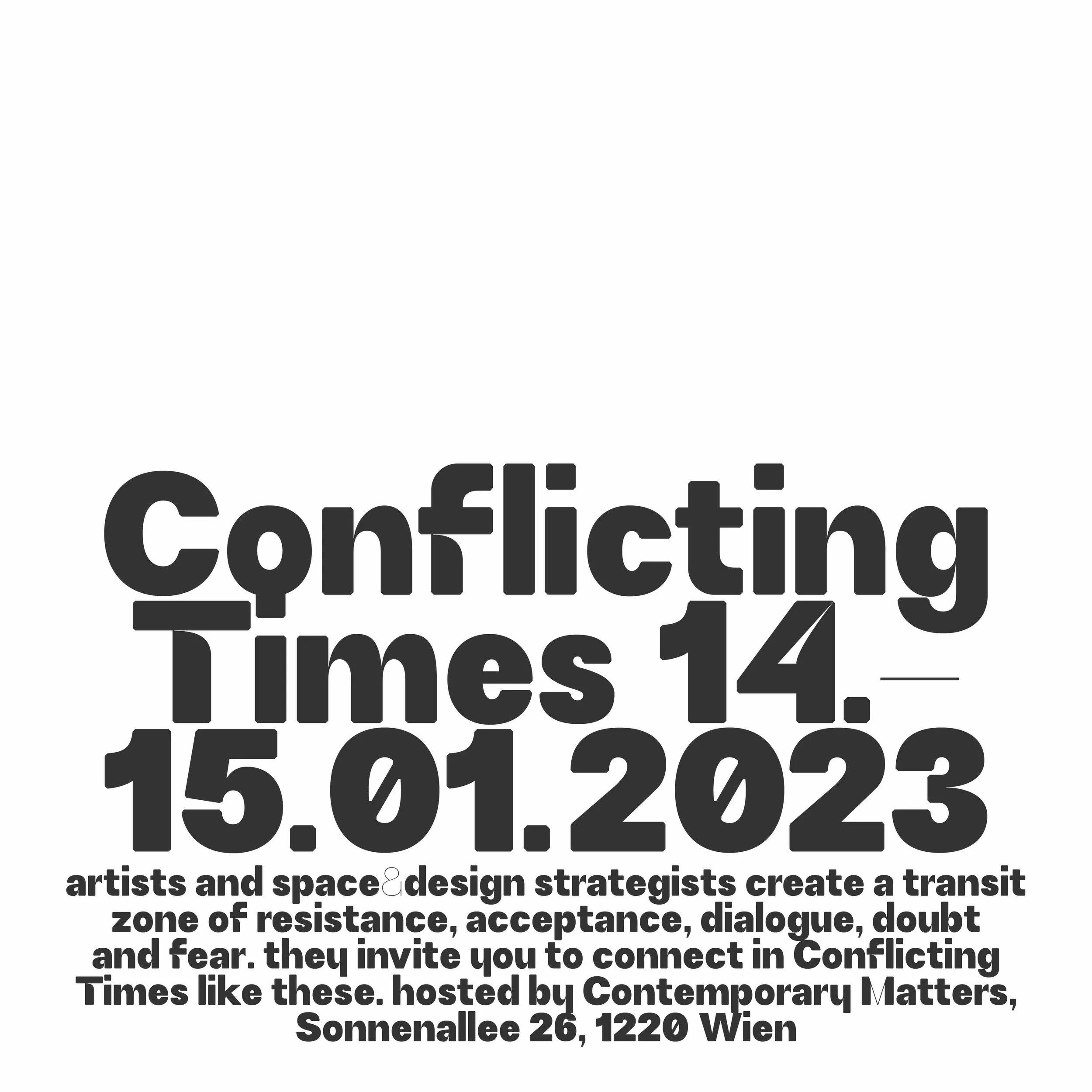 hosted by Contemporary Matters: Conflicting Times