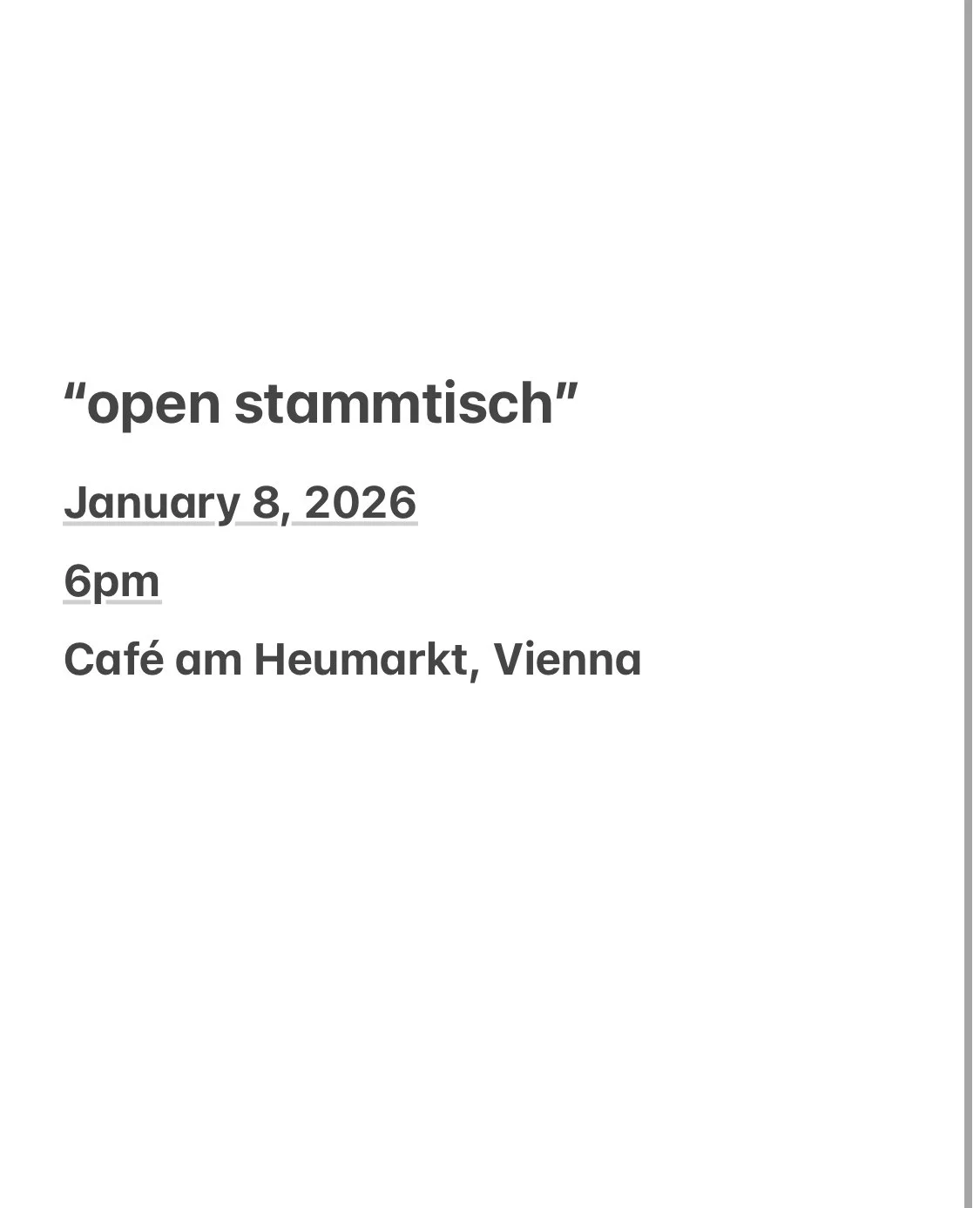 want to get in touch? join our next "open stammtisch"