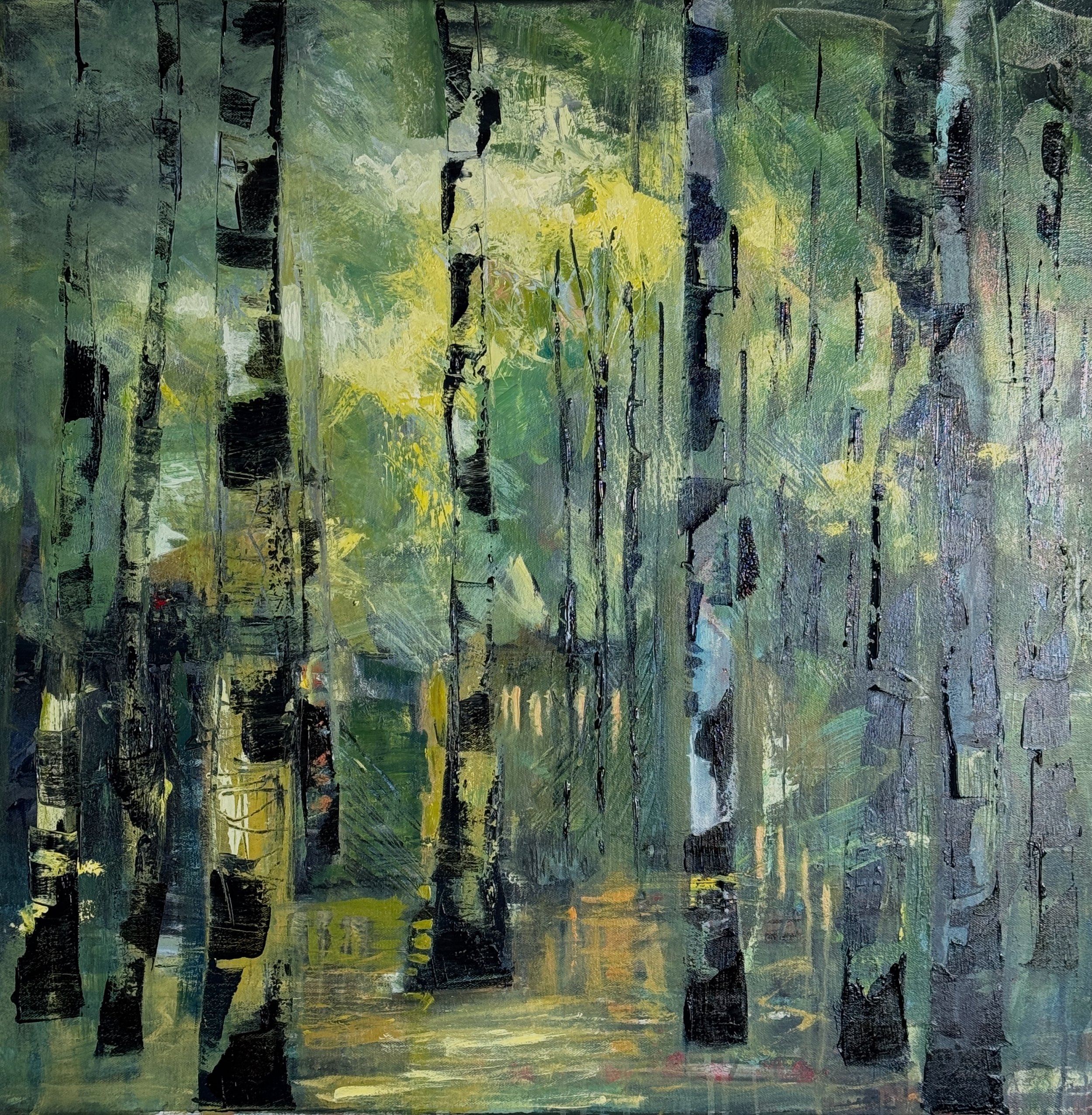 GREENFOREST, 70X70CM, ACRYLIC ON CANVAS