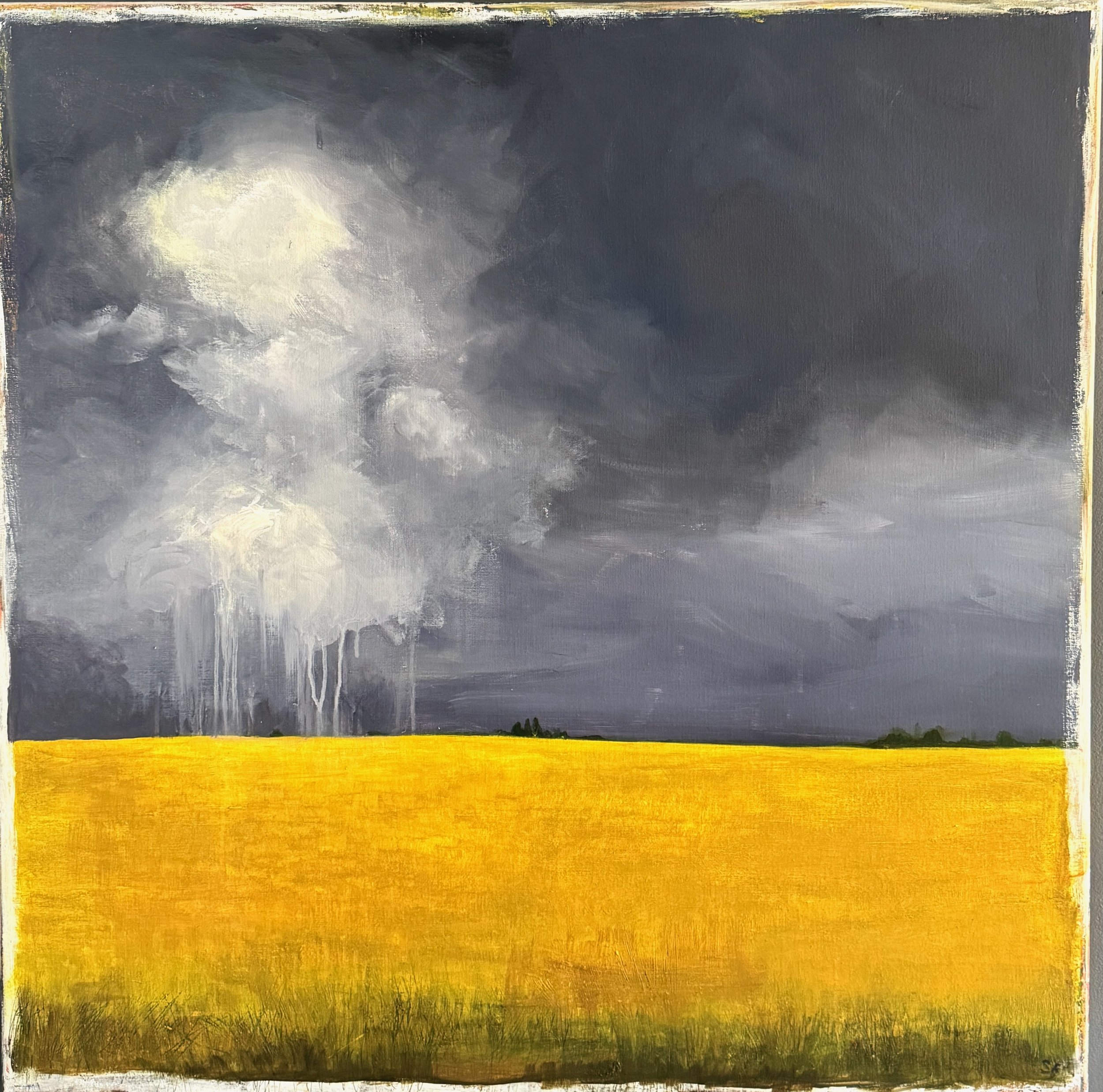 YELLOW STORM, 100X100CM, ACRYLIC ON CANVAS