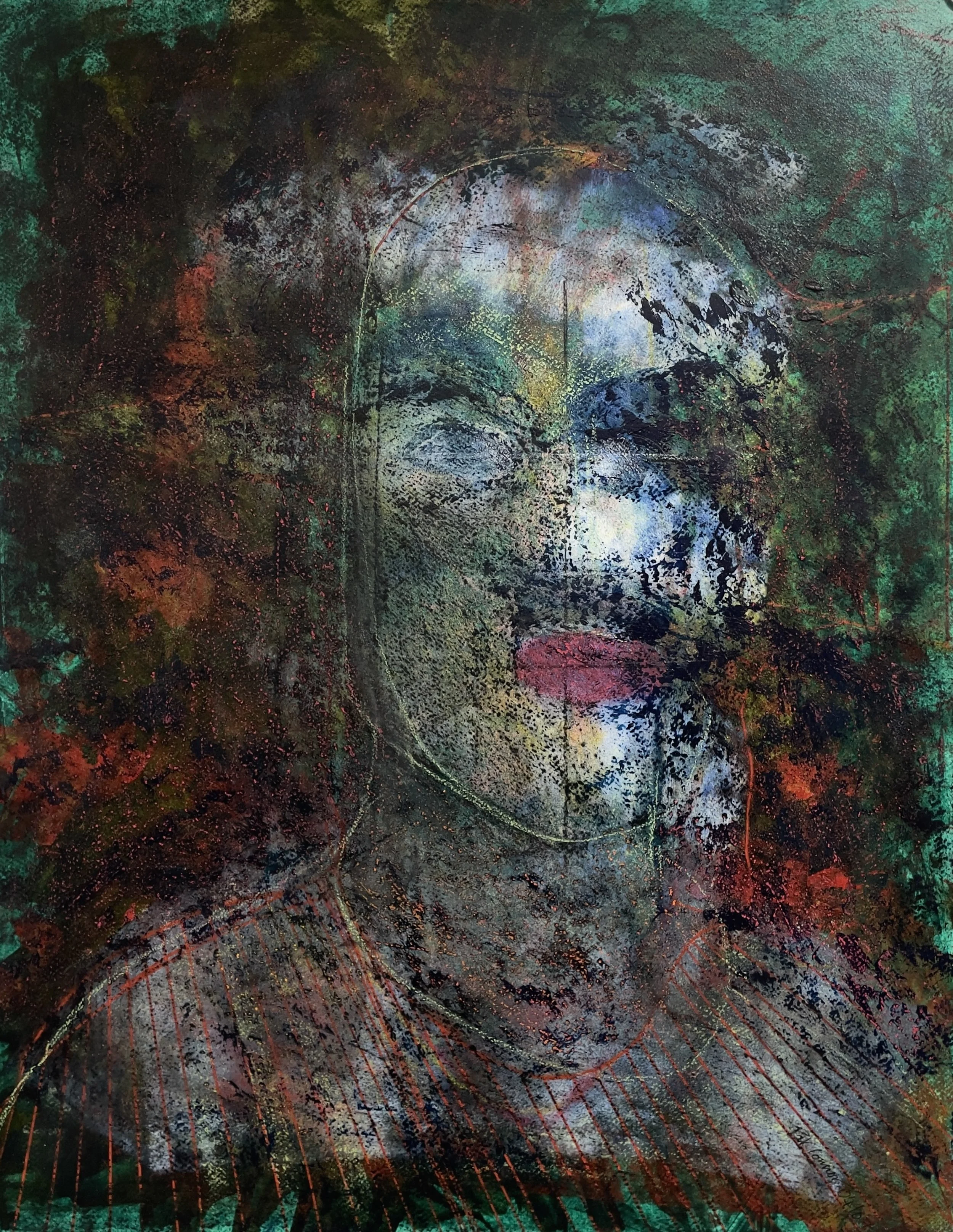 P.Connor_P.Connor_Head White & Rose_ Mixed media on Paper_ Img 50 x 64cm framed 69 x 83cm using AR70 glass_ €3600.jpg