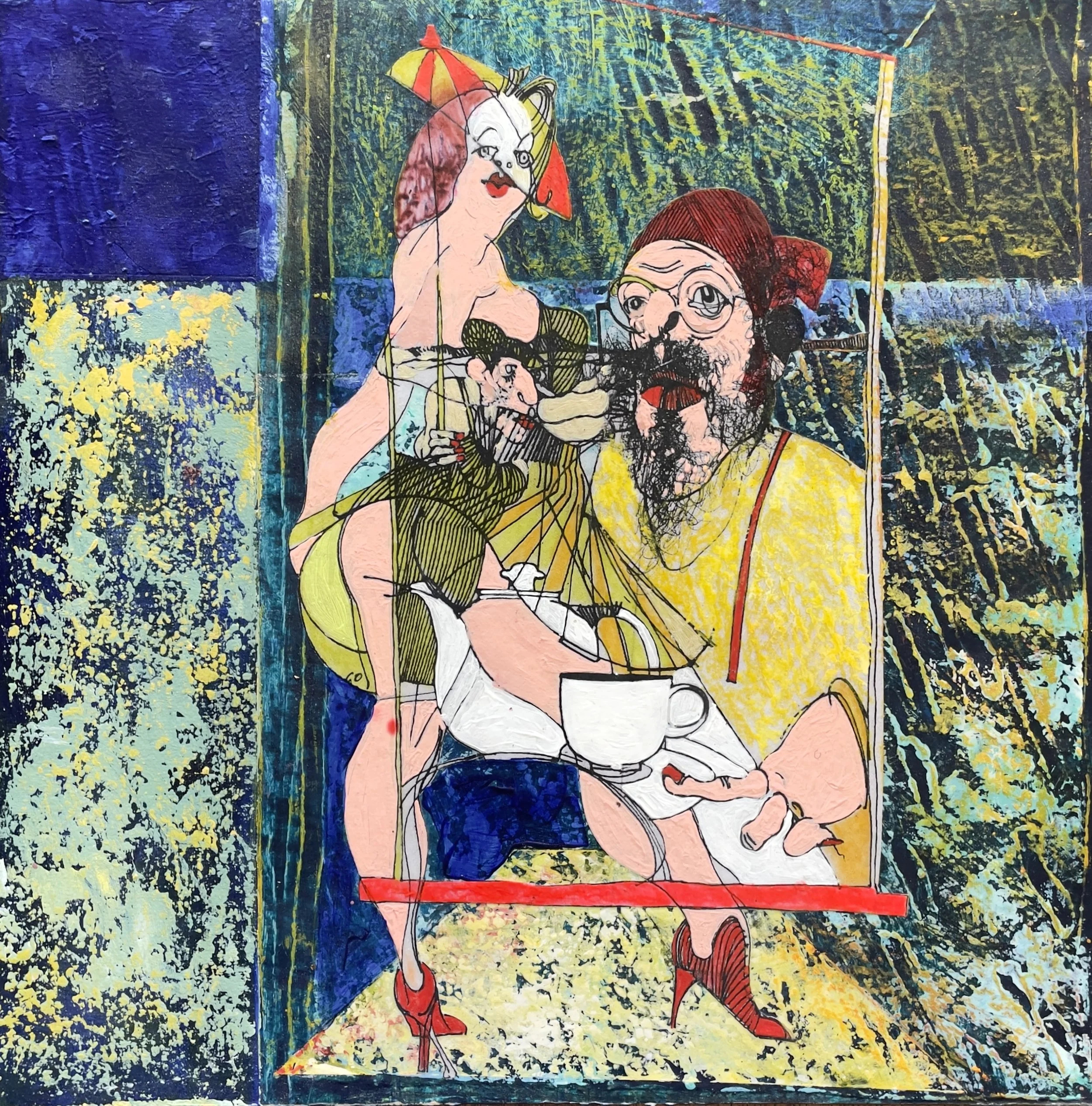 Pat connor-On the big ship Lollipop_mixed media on board_30x30cm_€2700 .jpg