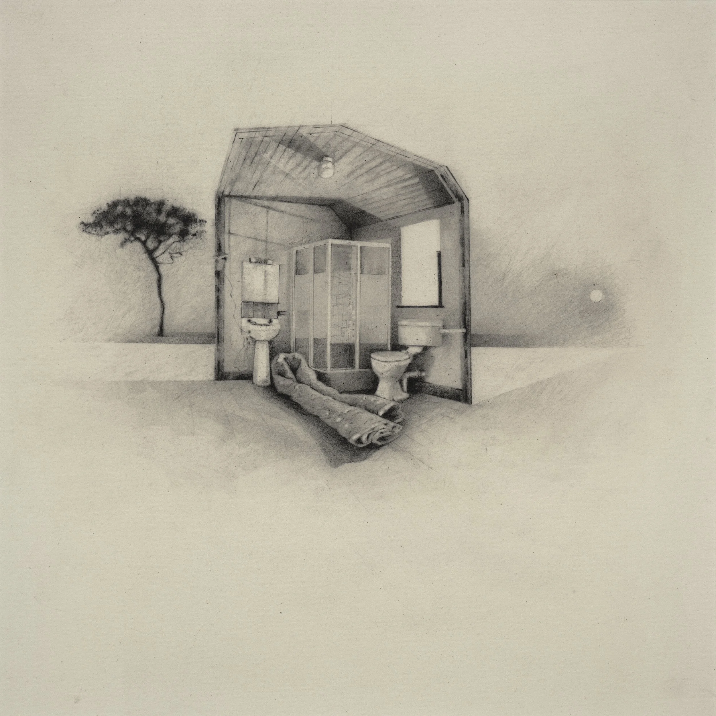 16Johanna Connor_Rugged(2023)_ Clutch pencil on hp Waterford 300gms paper_ Framed 49  x  49 cm using AR70 glass_ € 920jpg.jpg