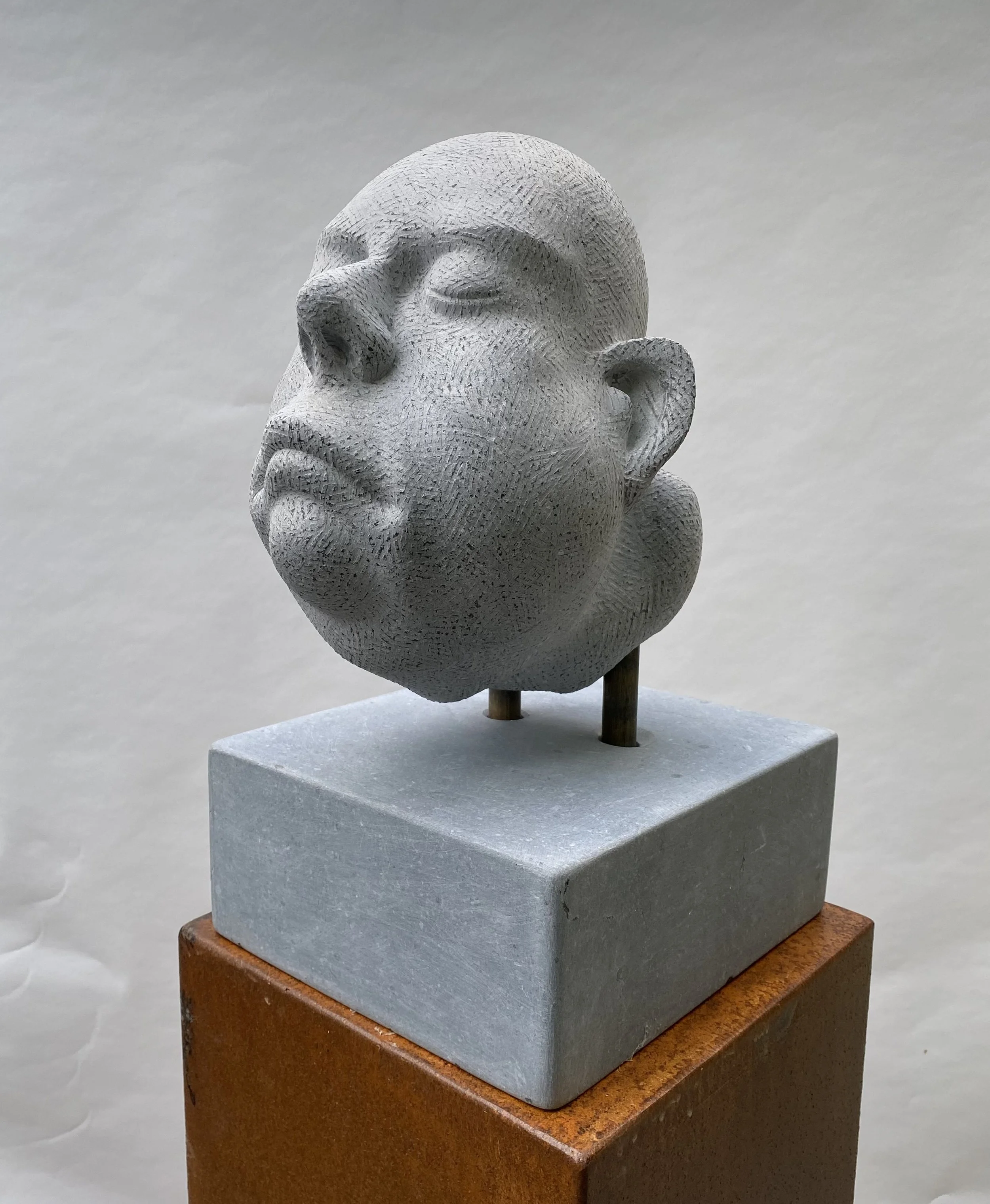 MQ_Phocine-2019_Kilkenny Limestone, Bronze pins and steel_ 30 x 30 x 27cm_ €4,800.jpg