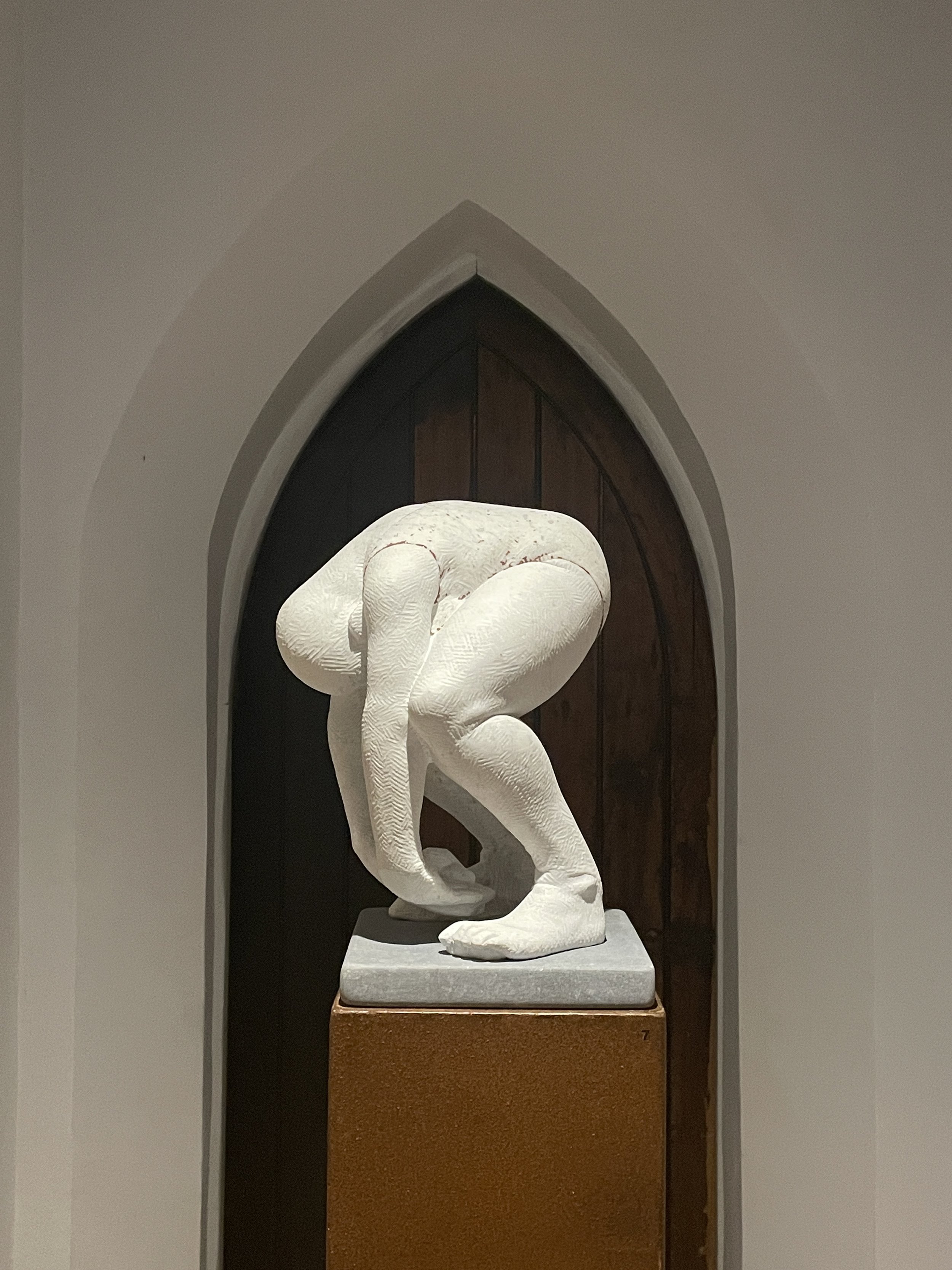   Diver       by Michael Quane RHA  Carrara Marble  46 x 28 x 33cm     ( h x w x d ) 