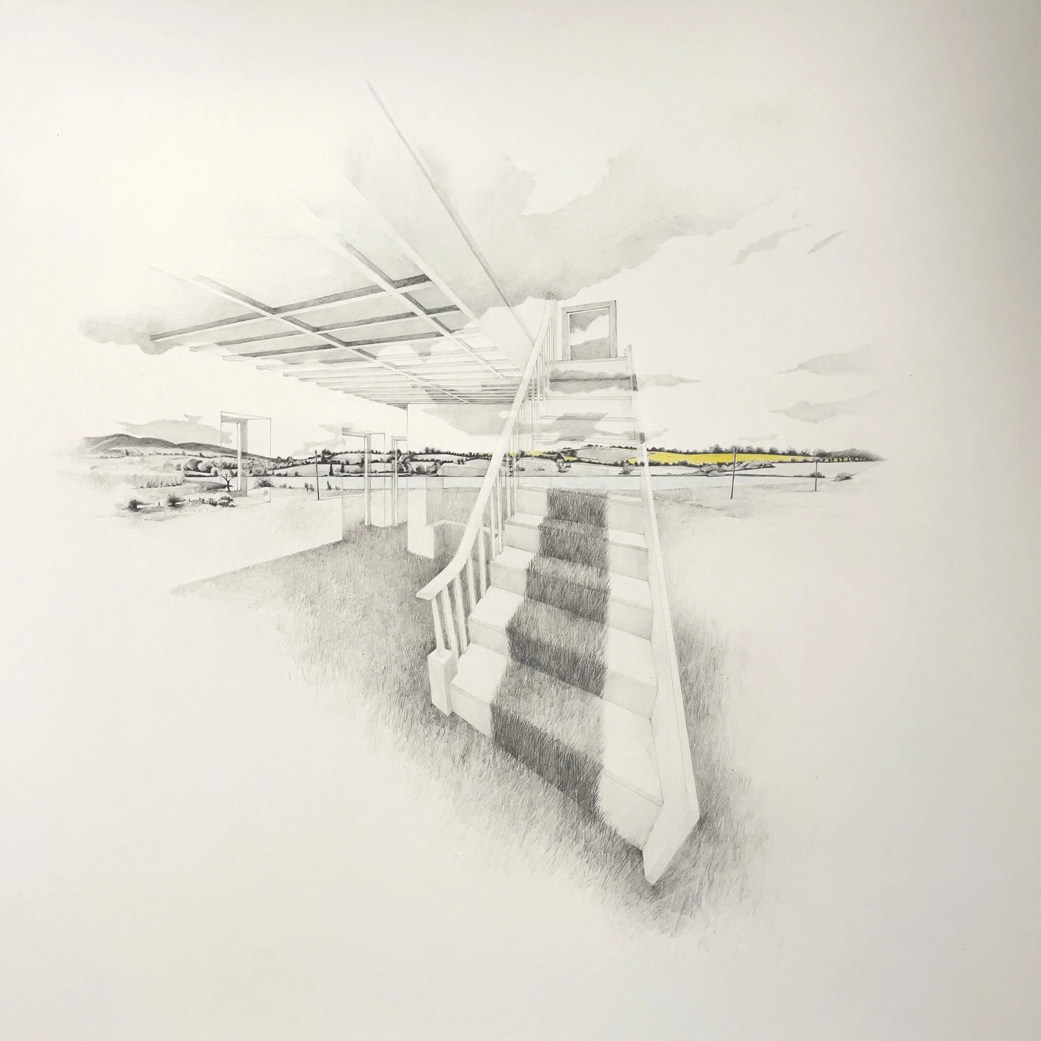 Bishopsland  2   
53.12341° N   6.59983° W

 Clutch pencil with watercolour on HP Waterford paper 300grms 

 Framed 66 x 66cm using AR70 glass  
🔴 