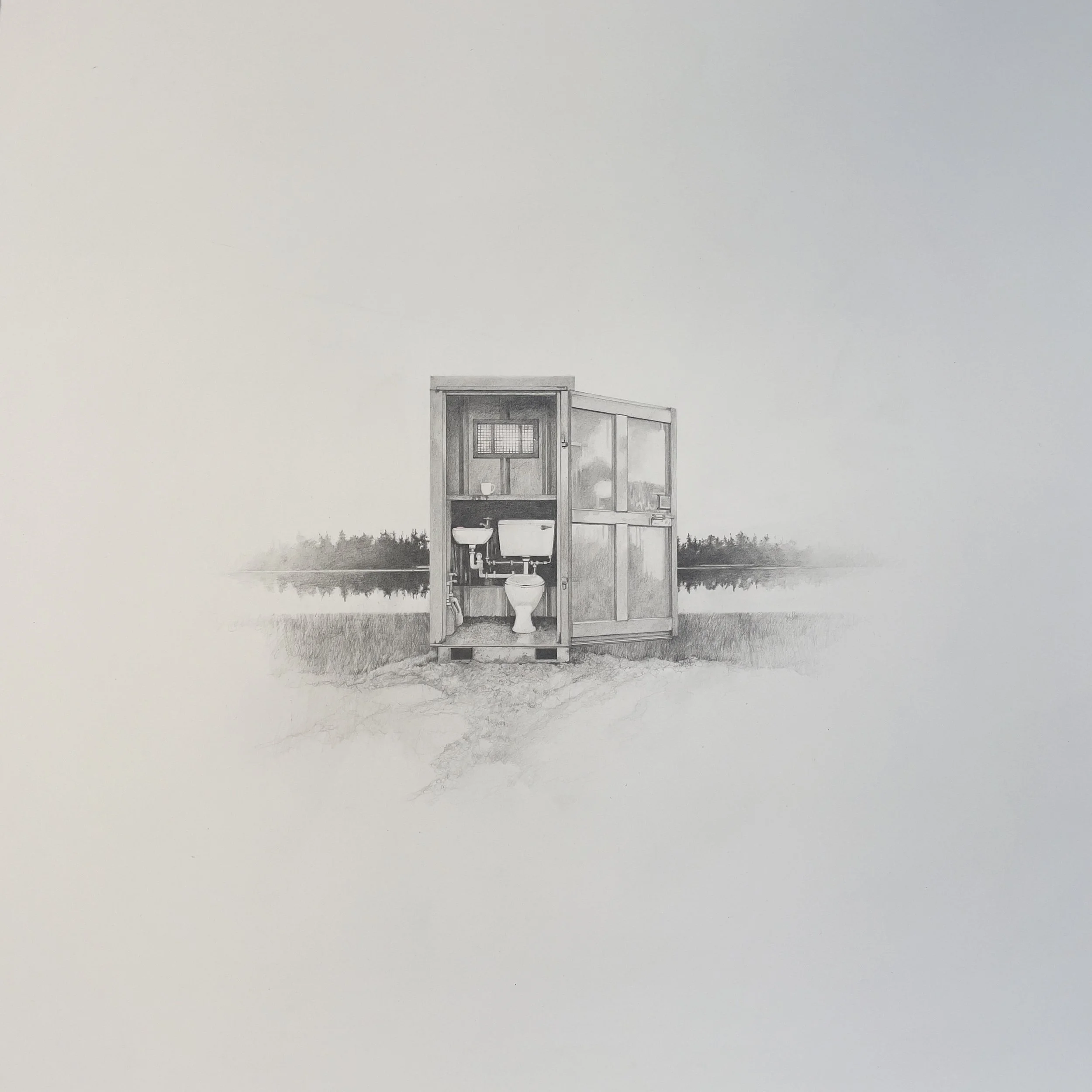   Scenic Convenience  

 Clutch pencil with watercolour on HP Waterford paper 300grms 

 Framed 60 x 60cm using AR70 glass   Family Matters, Cnoc Buí, Aug 20 - Sep 6