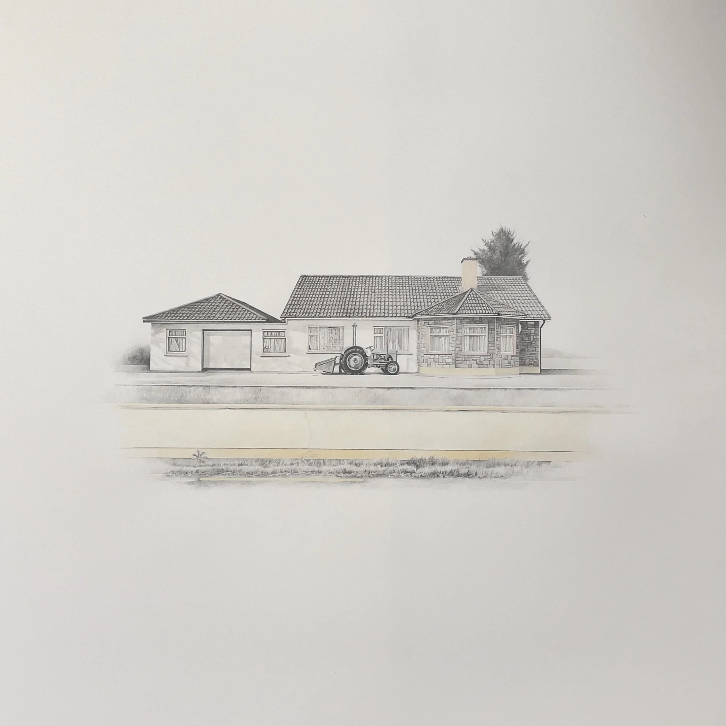  At Nan's the tractors 'round the back  

 Clutch pencil with watercolour on HP Waterford paper 300grms 

 Framed 90 x 90cm using AR70 glass   WCAC @ Uillinn  Jun 20 - Jul 16 