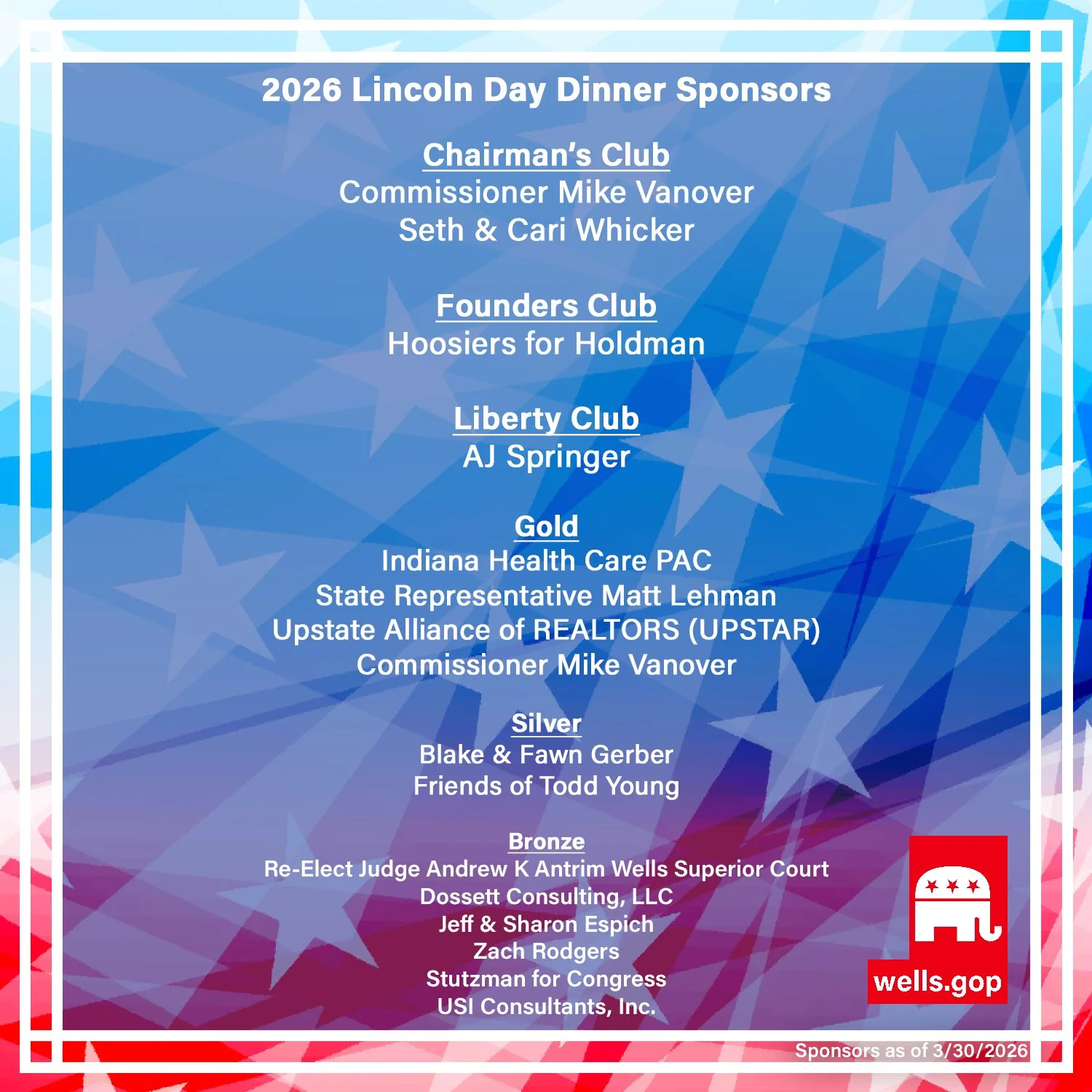 TIME IS RUNNING OUT! Tomorrow (3/31) is the deadline to get tickets or sponsor our Lincoln Day Dinner taking place next Thursday, April 9! Secure your spot today using the link in our bio.

Thanks to our great sponsors for helping to make this event 