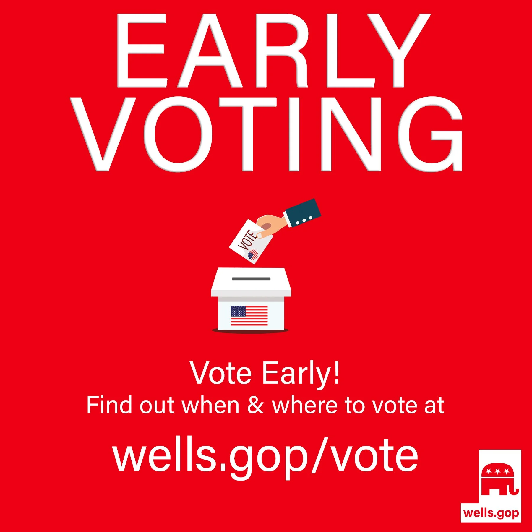 Early voting is now underway! Take advantage of this opportunity to cast your ballot early and skip the lines on Election Day. Voting is available every day between now and Election Day, except Sundays and Holidays.

Make a plan to vote and get more 
