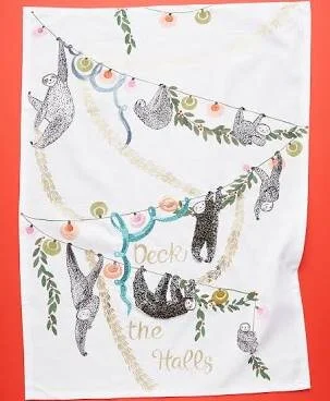 Festive Sloth Dish Towel