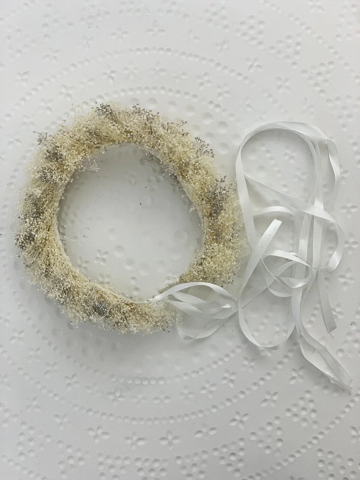 Couronne fleurs sèches avec paillettes