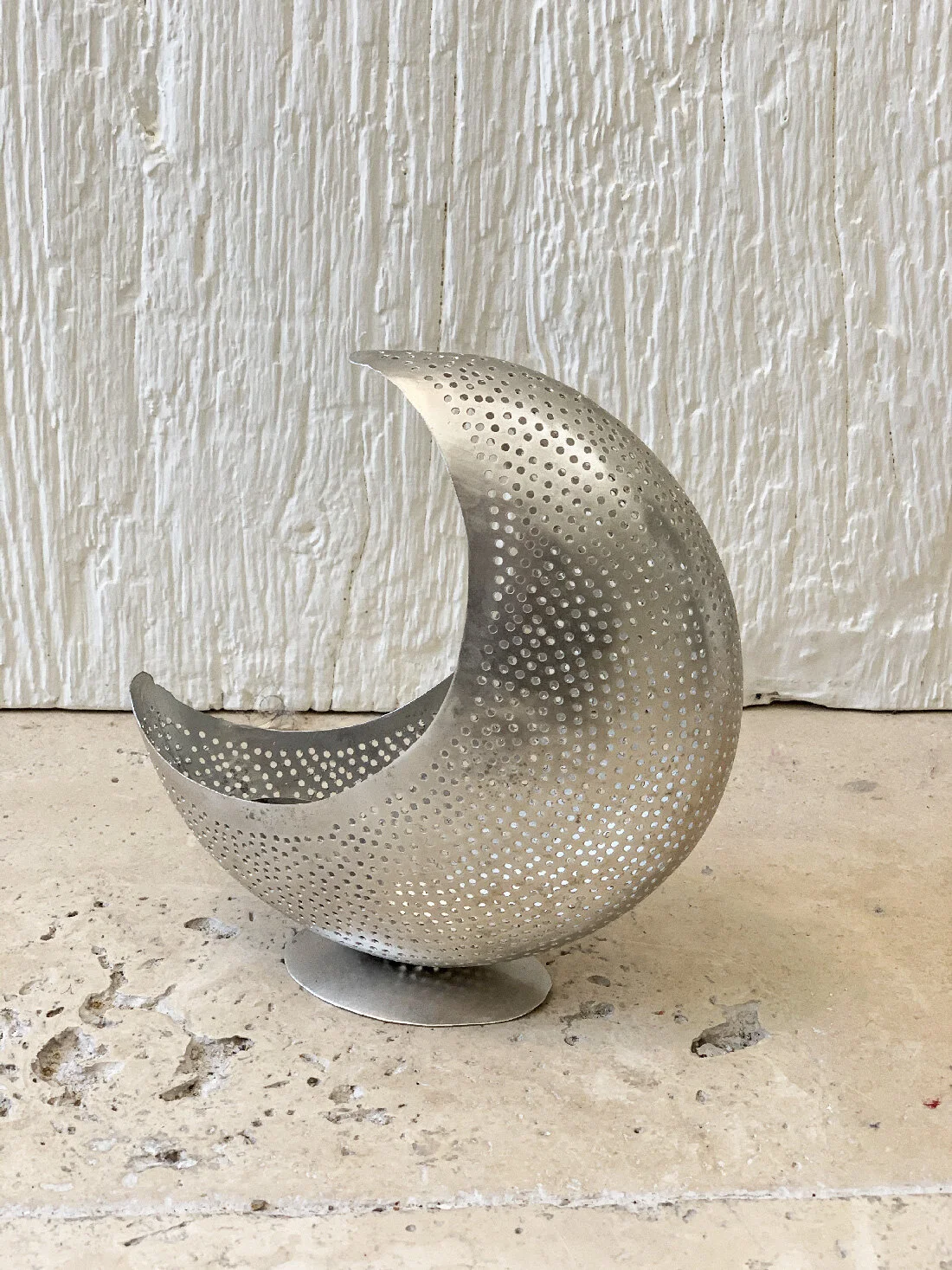 Photophore croissant de Lune argent
