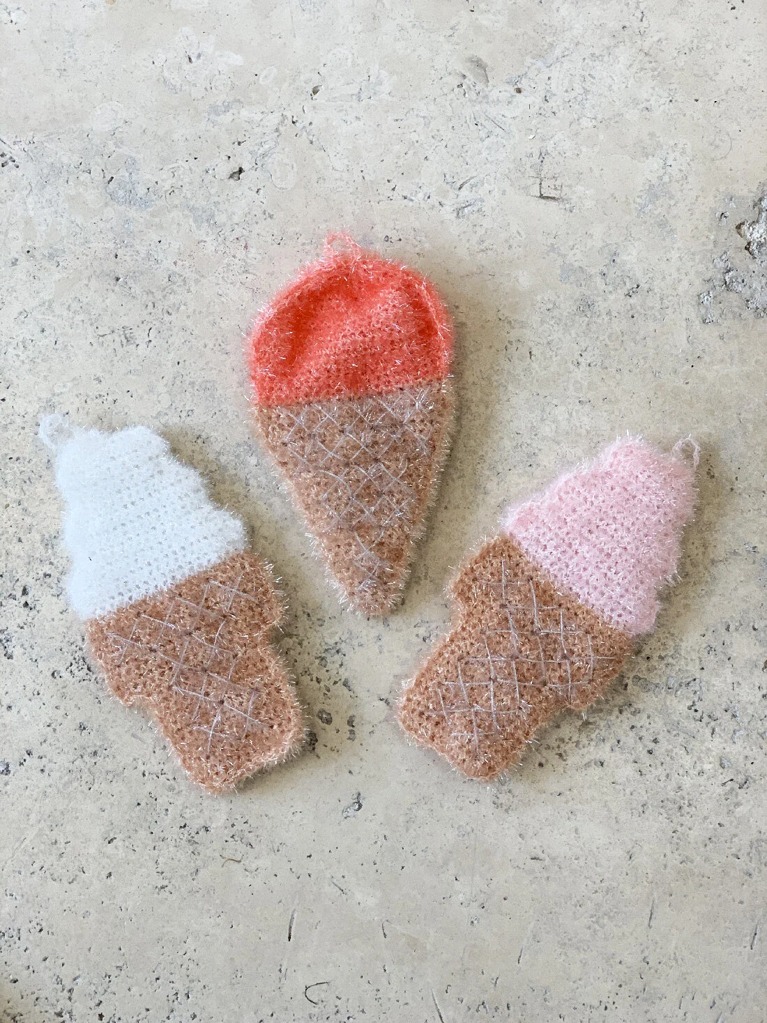 Eponges Lurex Tawashi Glaces 3 couleurs