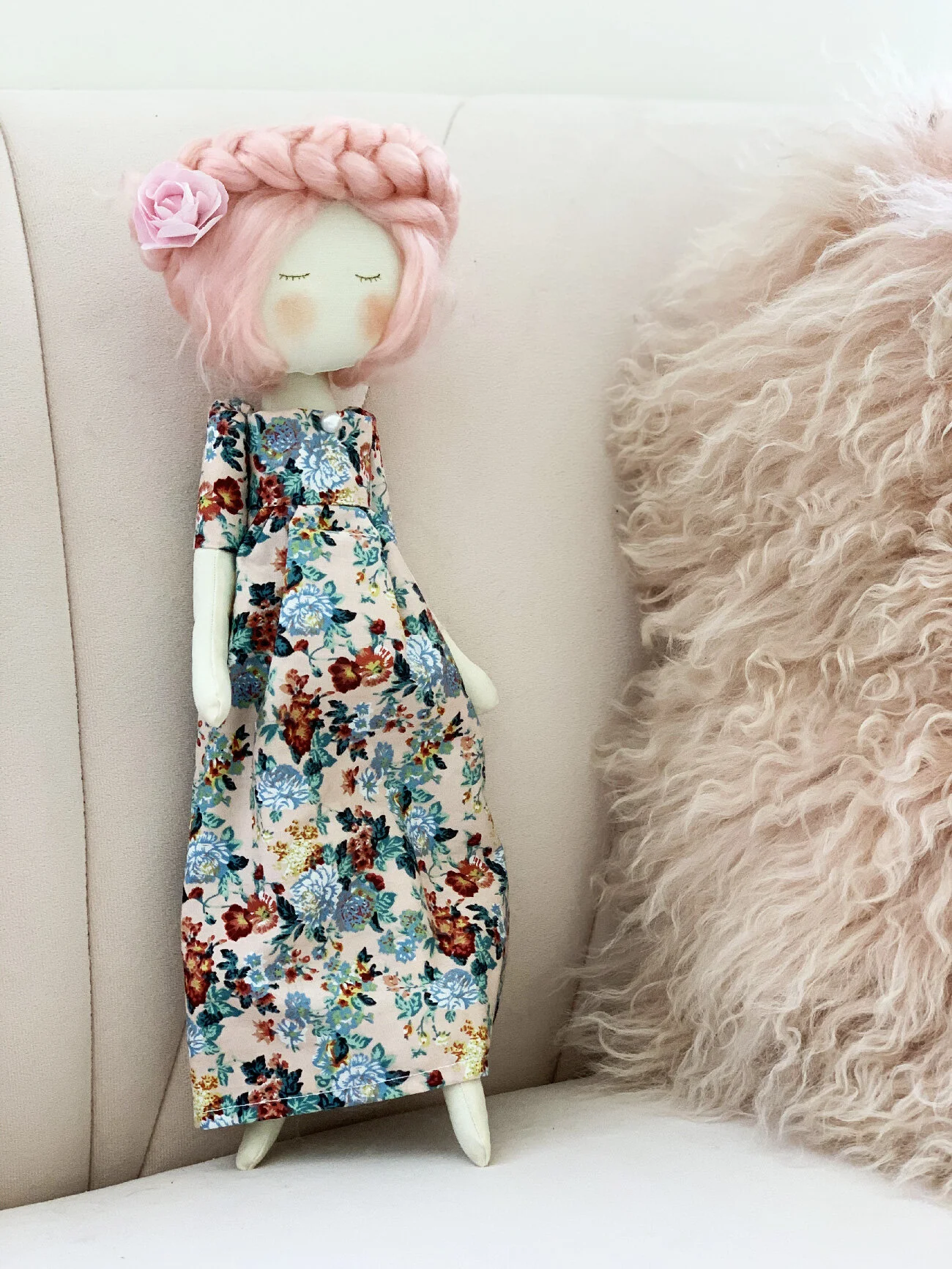 Lilou : poupée chiffon coton - modèle unique