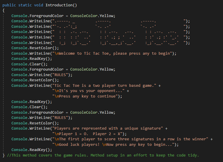 C# Console Game: Tic Tac Toe! — Dara Crawford