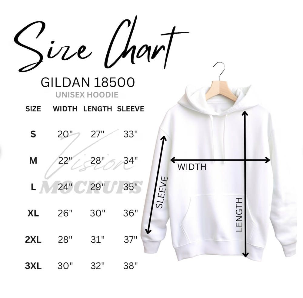 Hoodie Illustration Gildan 18500 Hoodie Size Chart Unisex Raven