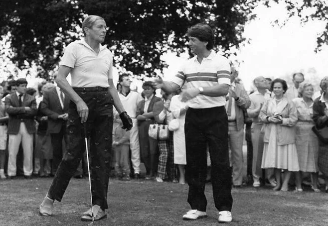  op de foto Z.K.H. Prins Claus &amp; André Jeurissen   Officiële opening  In 1986 wordt golfbaan welschap officieel geopend door Z.K.H. Prins Claus en zijn zoon Prins Friso onder het toeziend oog van initiatiefnemer Jhr. H.A.C. van van Riemsdijk, de 