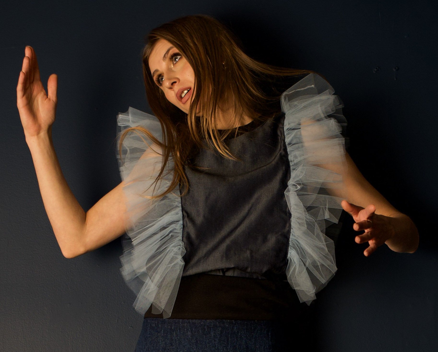 Sleeveless Ruffle Armhole Top - Forever Denim Collection