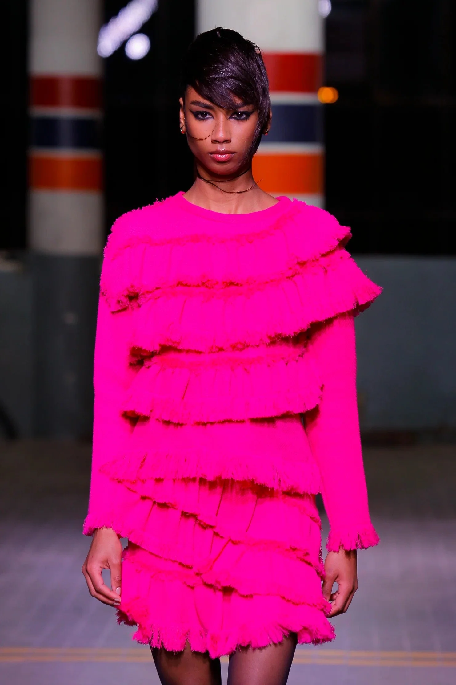 Knit Ruffled Skirt Pink - NOPIN