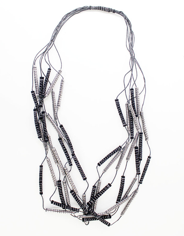 Silver - Black Matches Necklace