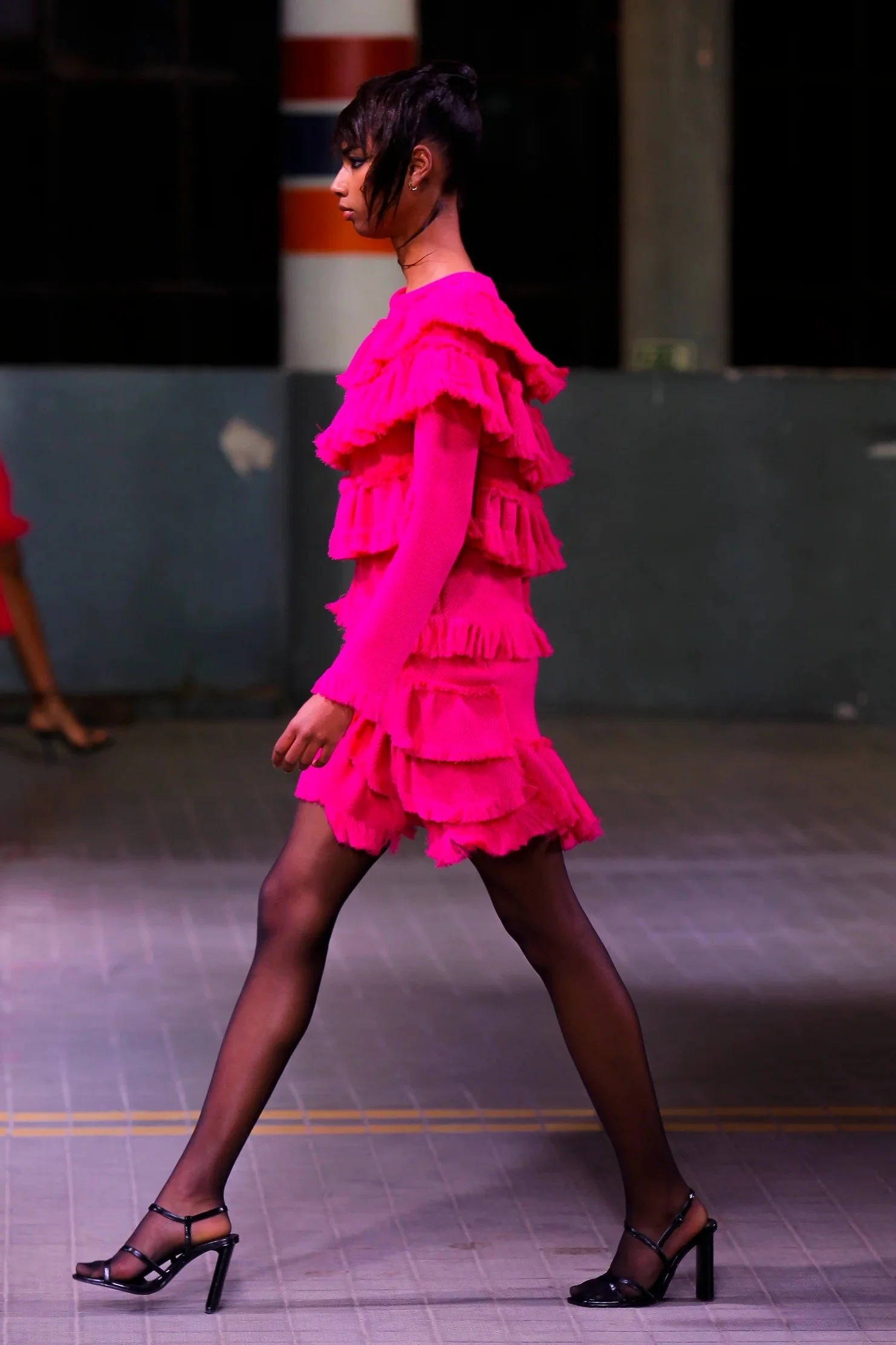 Knit Ruffled Sweater Pink - NOPIN