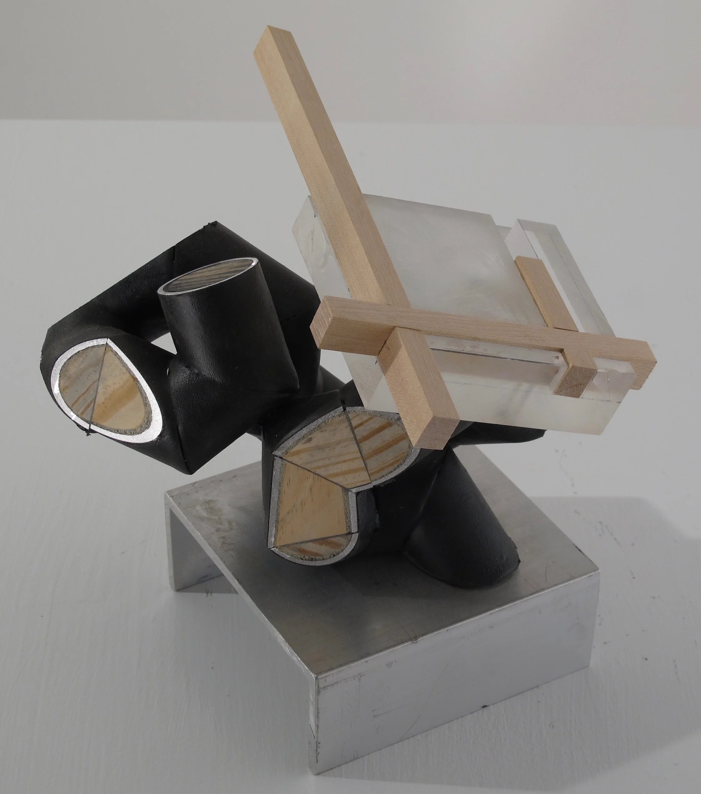 Maquette 10 , 2019 aluminum, wood, plastic glass 8.5” x 8” x 9”