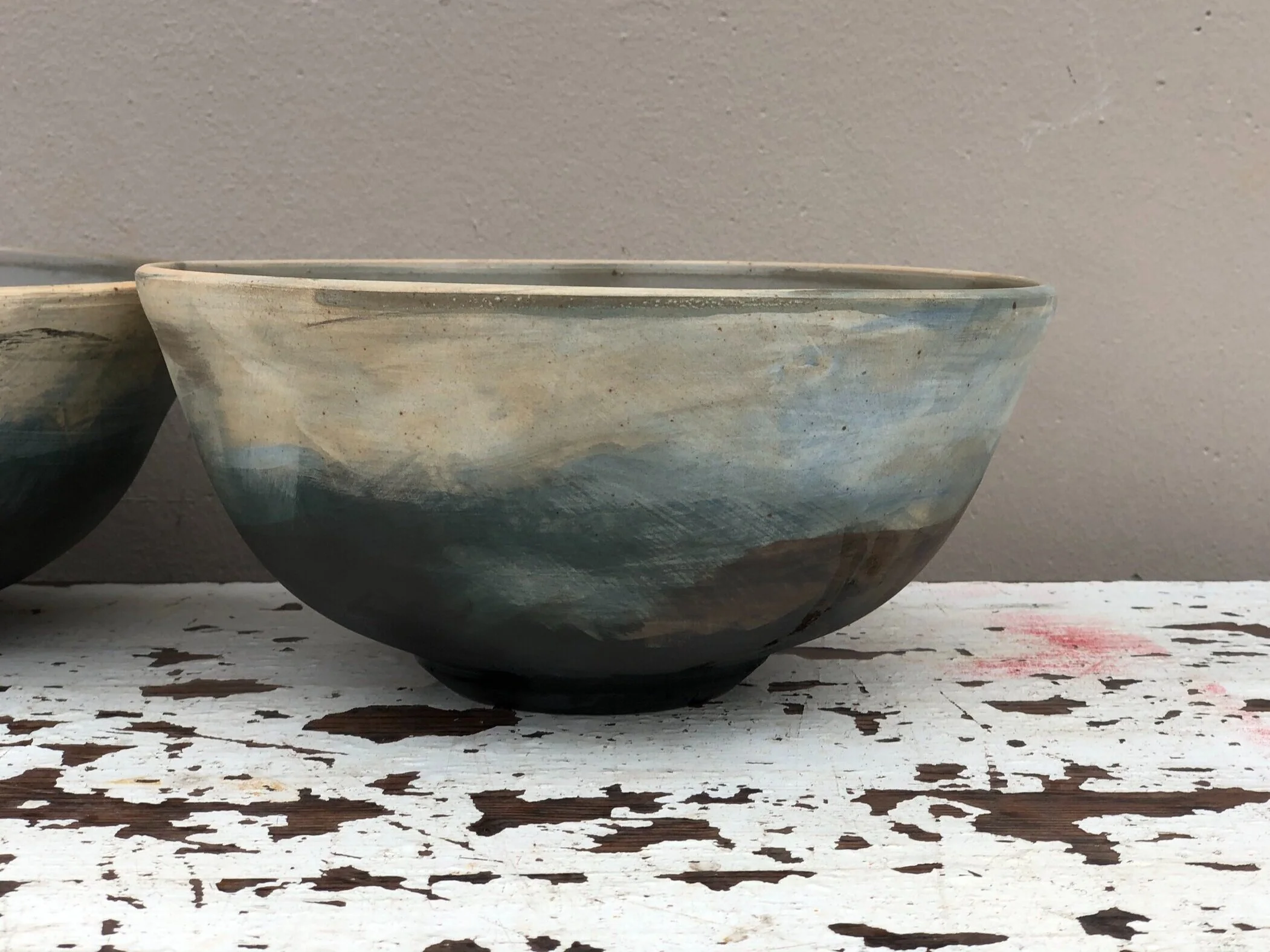 Shades of Blue Bowls Price Choices:  $60  —— $75 ——$90  (each) Size: Salad for 3  In Stock: 0