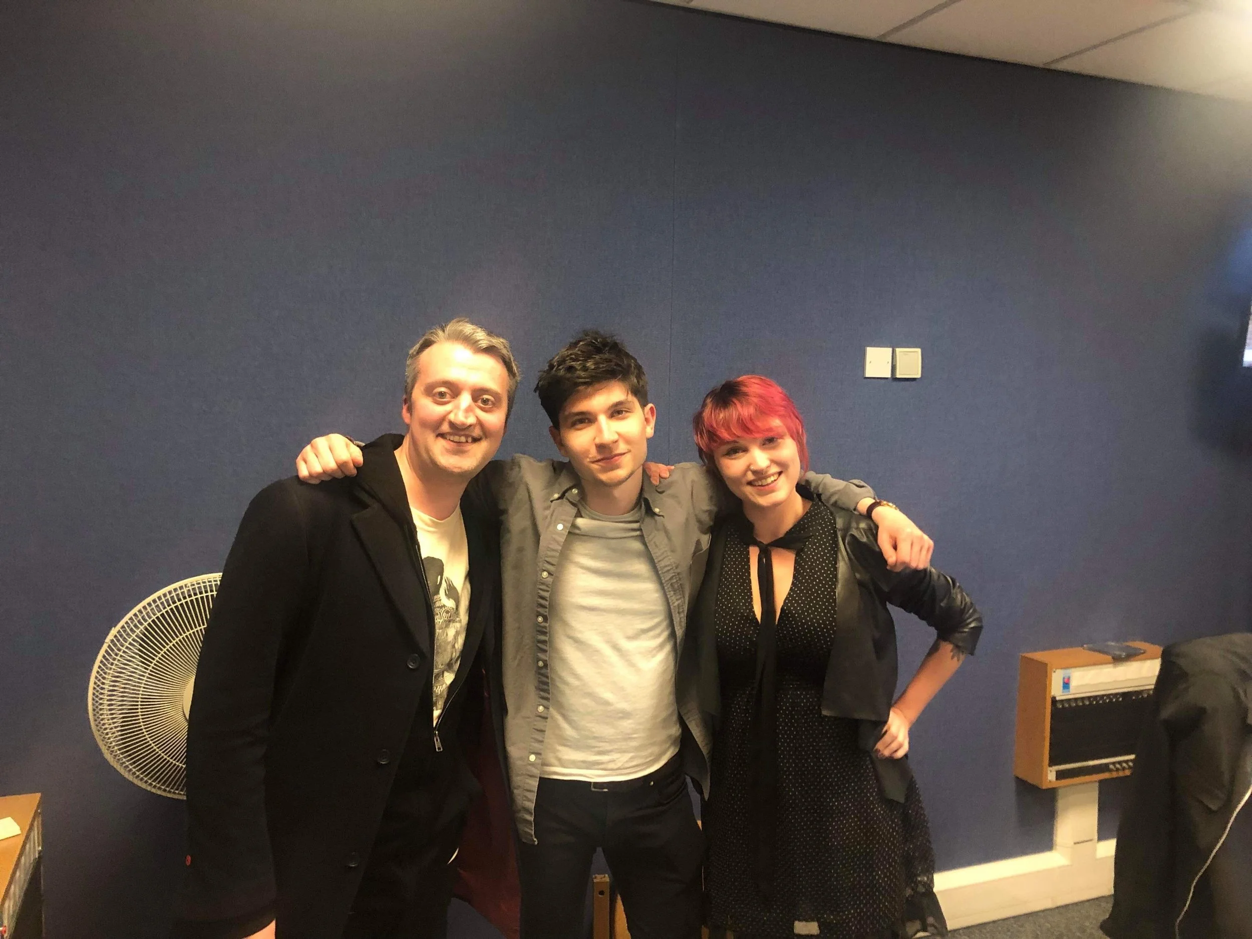  Shortly after our interview with Lucas Yeomans on BBC Radio Stoke.  He’s the one in the middle. 