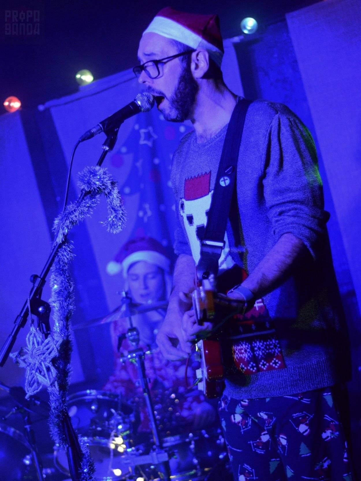 Gary Wilcox in his festive lounge pant outfit. Taken by Lee Ball.