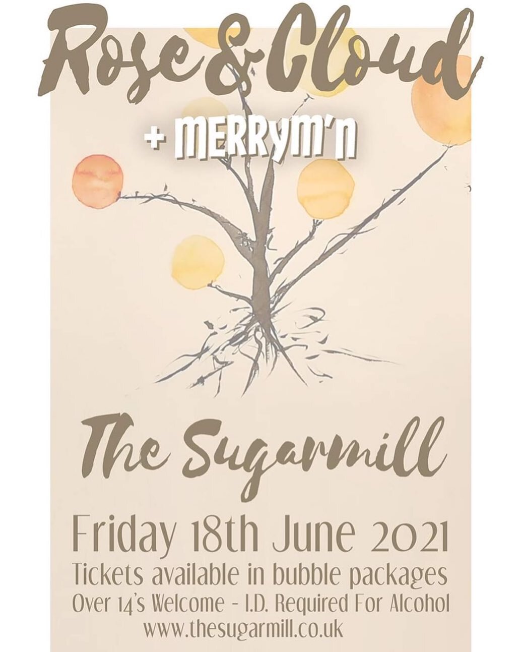 Hello you beaming sillies, how are you?

We are so blimmin&rsquo; excited and delighted and... something else that rhymes... to be able to ask you to join us for a socially distanced Sugarmill party with @merrym_n!

Seated tickets are available for a