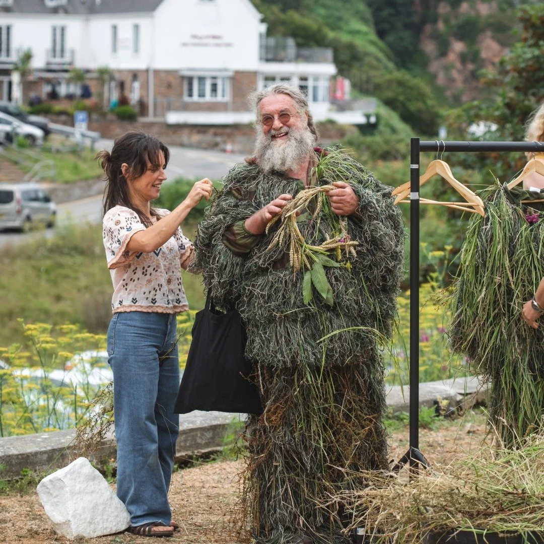 🍉 Throughout the day at Kupala Festival, textile artist Margarida Lourenco helped embellish three mavka costumes with local flora. 

.

Traditionally, these &lsquo;green man&rsquo; suits made of jute and plant matter, symbolise nature&rsquo;s abunda