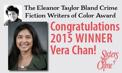This year’s Eleanor Taylor Bland Crime Fiction Writers of Color Award winner, Vera Chan, was introduced at the Sisters in Crime breakfast. One of my roles on the SinC board is to facilitate this fantastic award, which is now a yearly $1,500 grant, so let me know if you have any questions about it!
