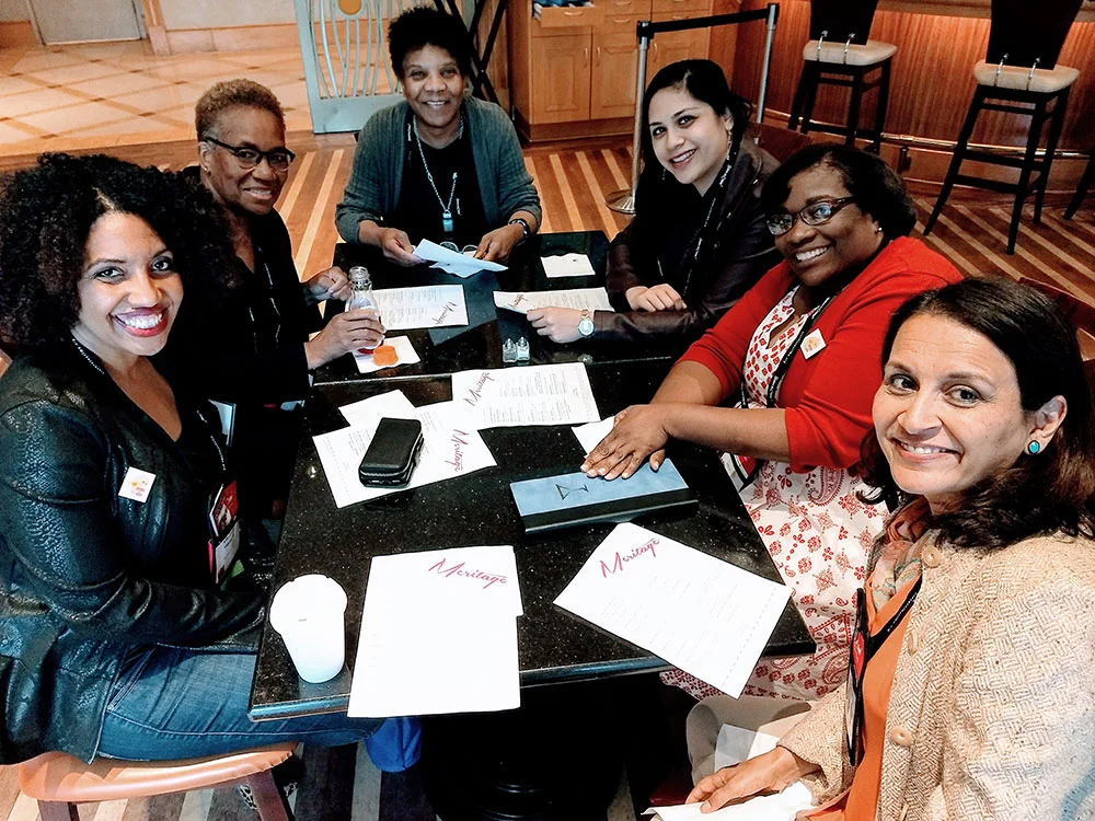 Meeting old friends and new at drinks with fellow writers of color. Kellye Garrett, Cheryl Head, Frankie Bailey, Mia Manansala, VM Burns, Sujata Massey. (Alexia Gordon, seen in the next pic below, joined us a little later.)