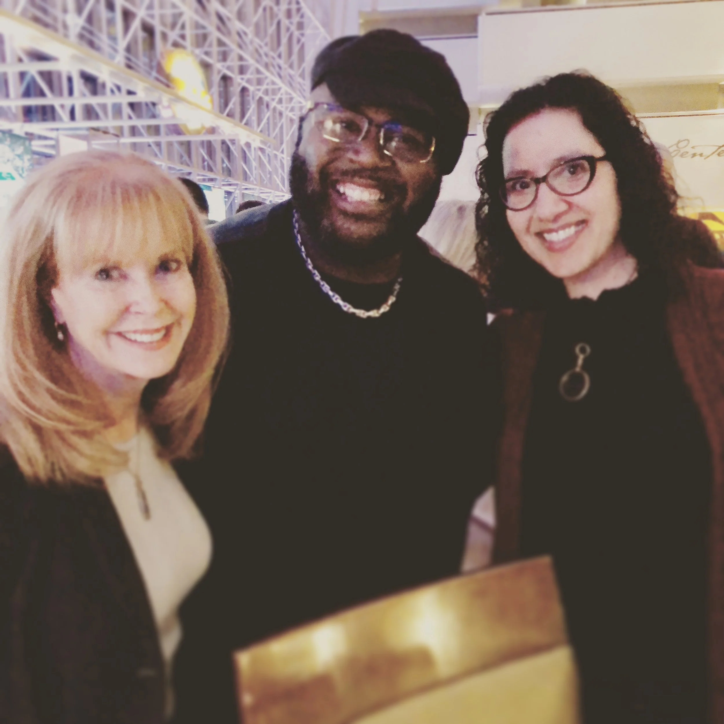 Shelly Dickson Carr, S.A. Cosby, and Gigi Pandian posing for the camera.
