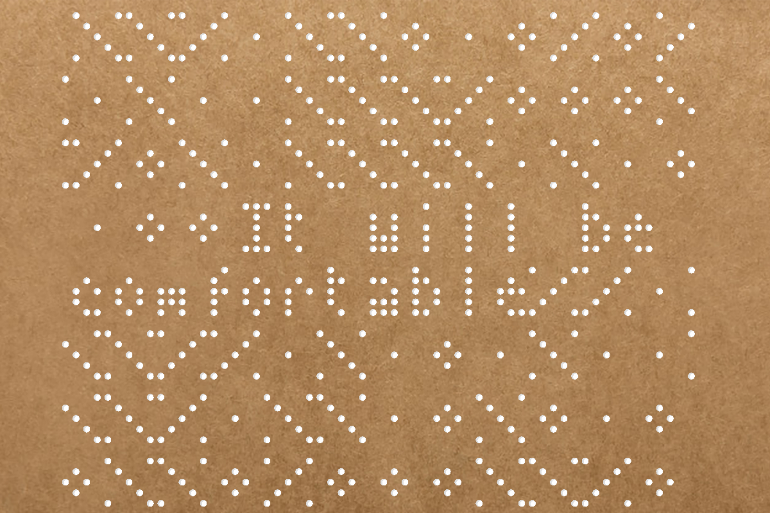 Jacquard Loom-inspired punch card graphic representing genomic data and CRISPR sites.