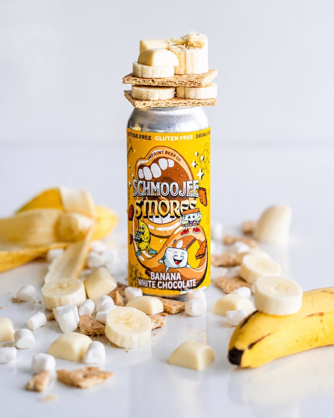 stacks of summer schmoojie! @imprintbeerco 

🍪 Schmoojee Shcoops &mdash; Blackberry Chocolate Chip Ice Cream &mdash; Smoothie Sour Ale 

🍌 Schmoojee &mdash; Banana White Chocolate S&rsquo;Mores &mdash; Smoothie Sour Ale 

🍋 Gloopfellas &mdash; col