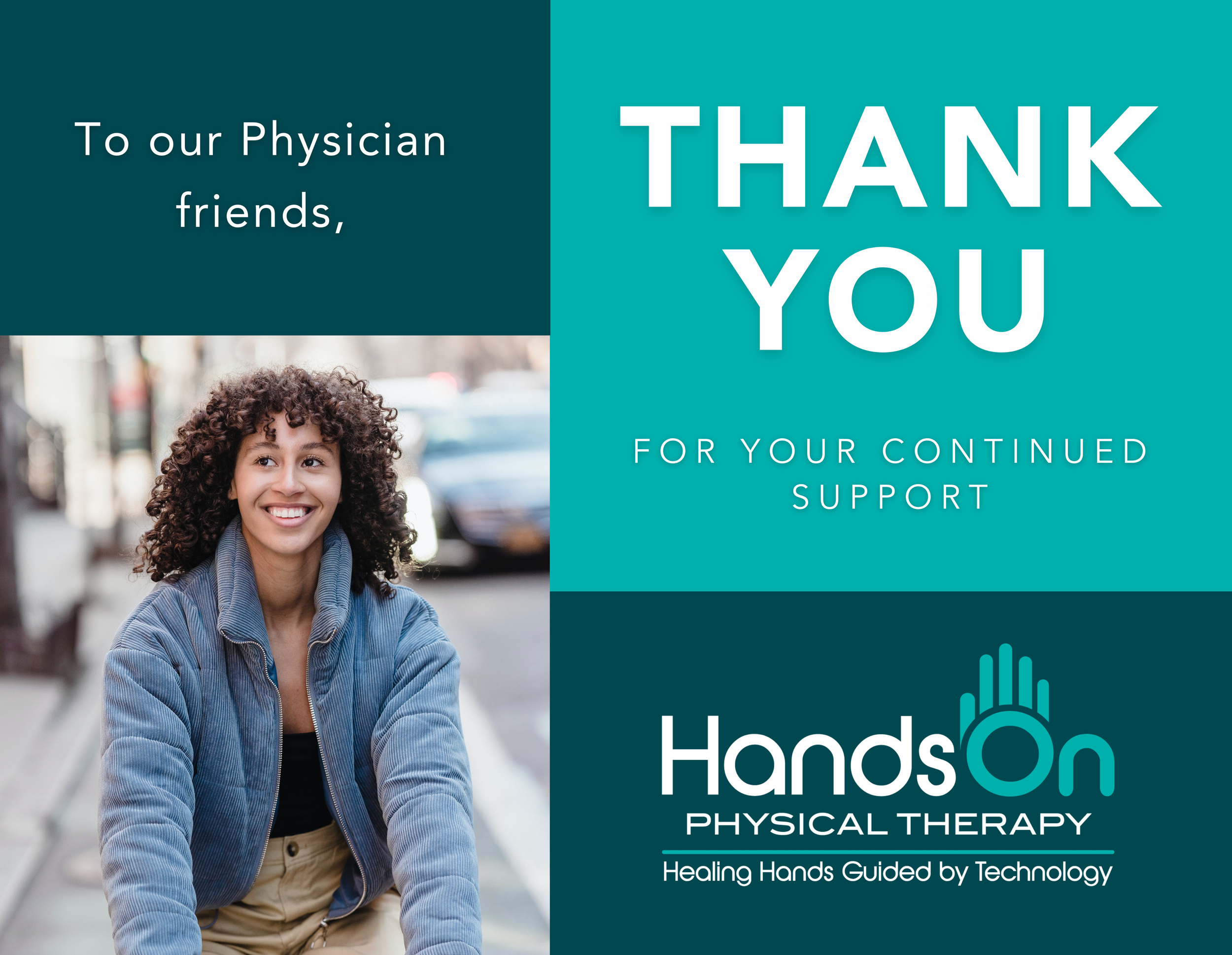 Hands-On PT Physician Thank You Card